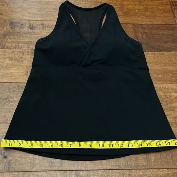 Lululemon Tank Top Black Wrap V Neck Mesh Back Racerback - Picture 10 of 12